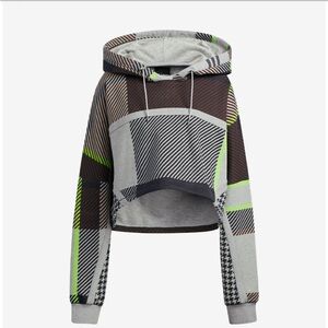 Adidas green houndstooth ivy park Women's crop Hoodie